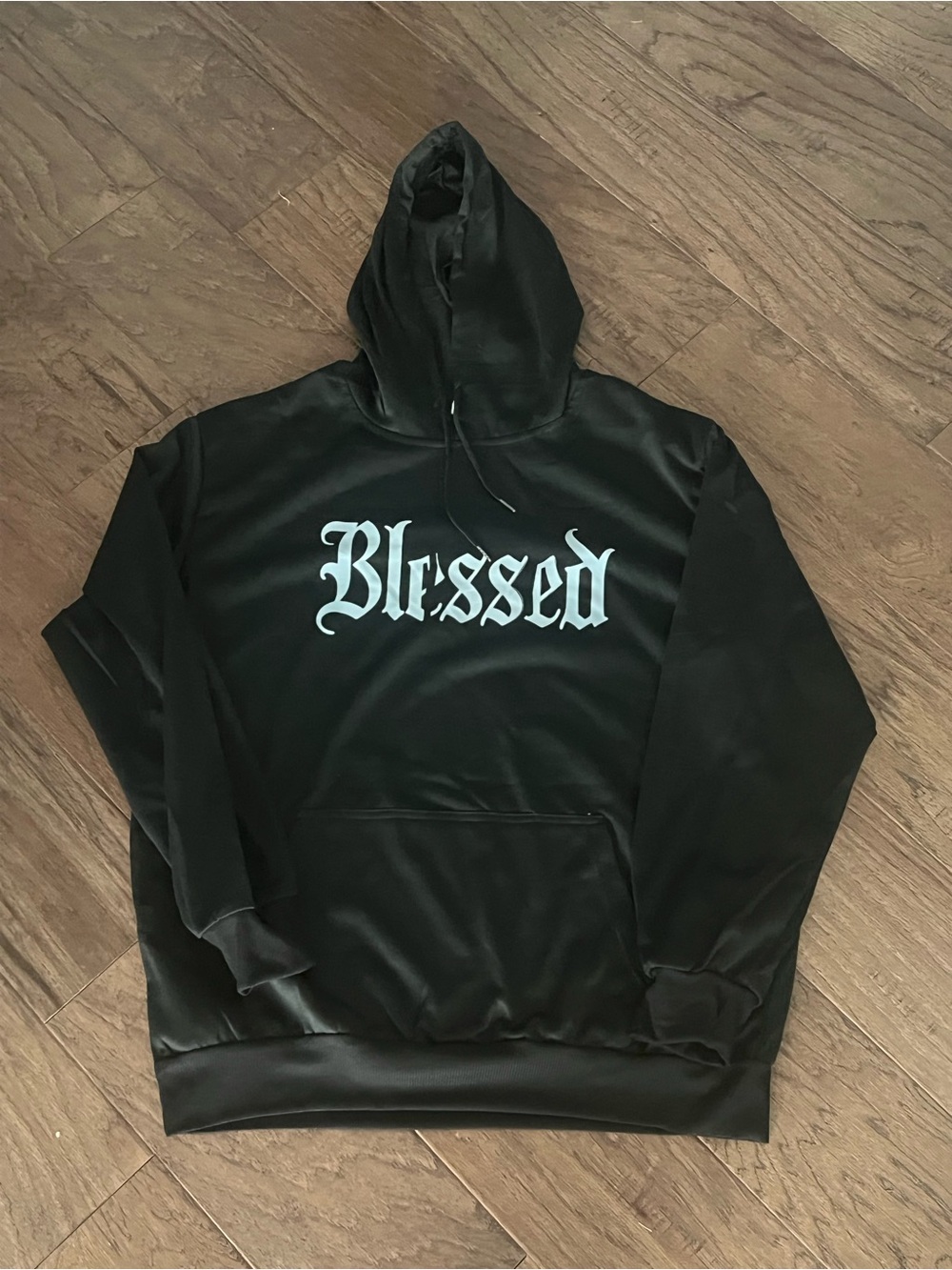 Black 'Blessed' Graphic Hoodie
